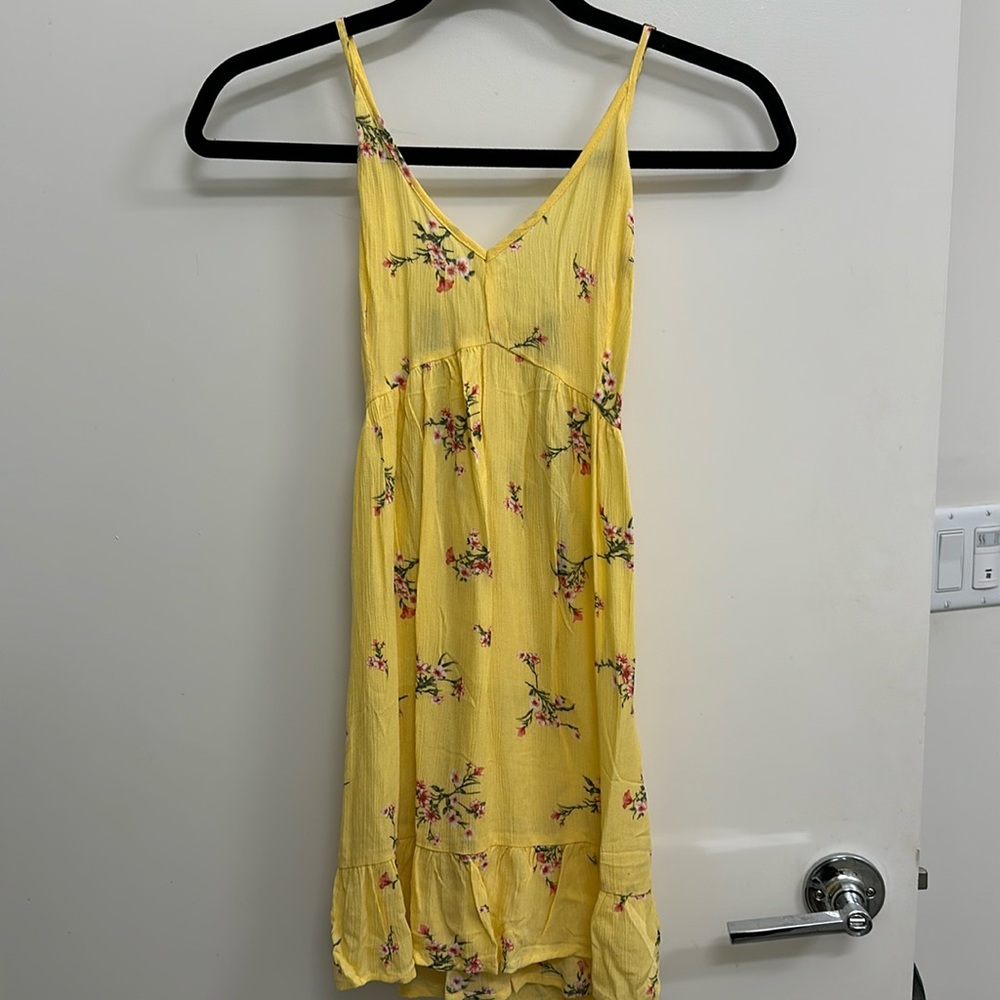 F21 yellow floral spring dress